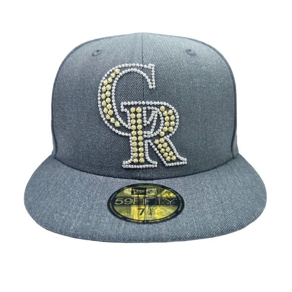 New Era 59Fifty MLB Colorado Rockies Fitted Flat Bill Hat - Size 7 1/4 - Picture 1 of 8